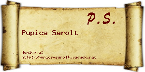 Pupics Sarolt névjegykártya
